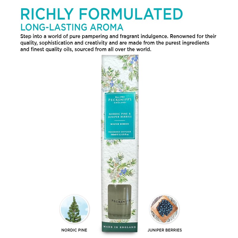 Pecksniffs Nordic Pine and Juniper Berries Diffuser | 100ml/3.38 Fl