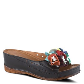 Spring Step Women's Flowerchild Slide Sandal Black EU 39 / US 8.5