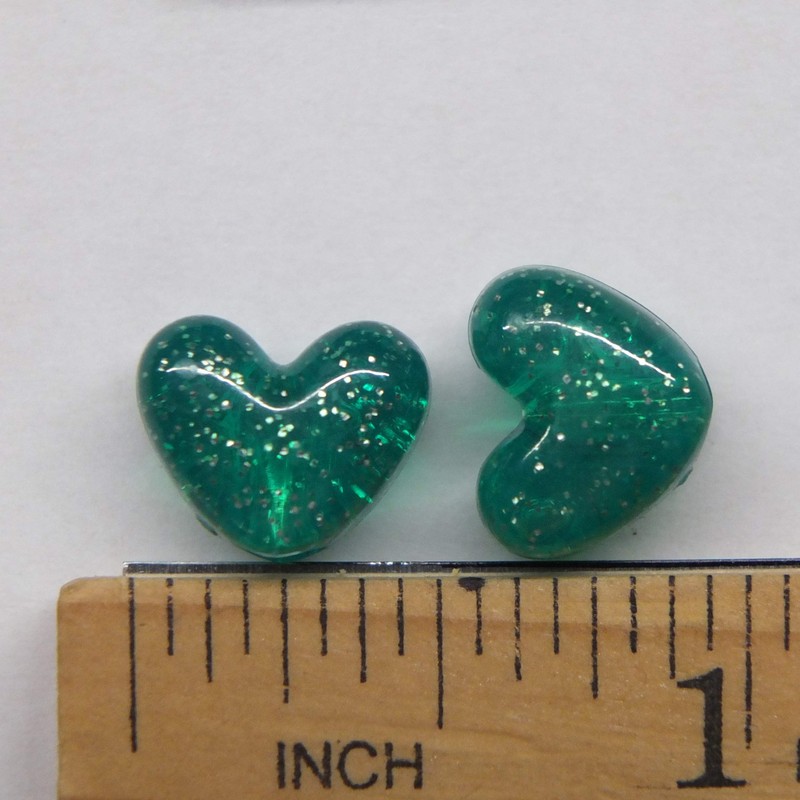 Heart Beads Silver Glitter Sparkle Large Pony Beads Pk/50 Made