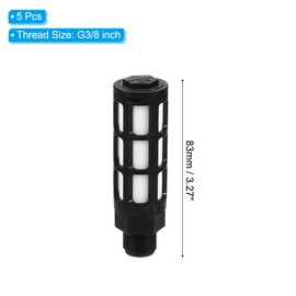PATIKIL Plastic Pneumatic Muffler, G3/8 Male Thread Exhaust Muffler Solenoid Valve Air Line Flow Control Air Compressor Fitting for Cylinders Valves 5 Pack