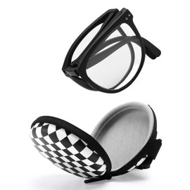 Large Frame Folding Reading Glasses for Women and Men Blue Light Blocking Readers Glasses for Reading with Portable Case (Black, 2, x)