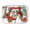 Certified International Red Truck Snowman Rectangular Platter, 14" X 10",