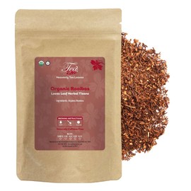 Heavenly Tea Leaves Organic Rooibos, Loose Leaf Herbal Tea, 4 oz. (Approx. 50 Cups of Tea) - Naturally Caffeine-Free, South African, Red Bush, Feel Calm, Boost Immunity