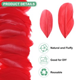 M METERXITY 100-Pack Goose Feathers, 1.6-3 Inch / 4-8cm Bulk Natural Goose Feathers for Crafting/Wedding/Dream Catcher/DIY Crafts Decorations[Red]