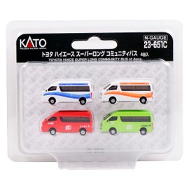 KATO N Gauge Toyota Hiace Super Long Community Bus 4 Pack 23-651C Diorama Supplies