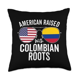 American Raised With Colombian Roots USA Colombia Flag Throw Pillow