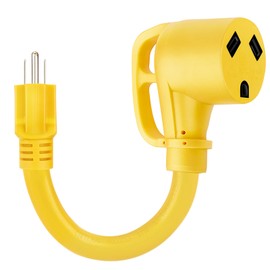 Kohree 30 Amp to 110V Adapter RV Plug, 15A Male to 30A Female RV Power Adapter, NEMA 5-15P to TT-30R RV Dogbone Electrical Adapter Cord 12"