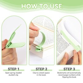 6 PCS Automatic Bookmark, Smart Bookmarks for Women Men Book Accessories Silicone Book Mark Bible Book Markers Book Marks for Reading Book Lovers Gifts Bookish Gifts Birthday Party Favors for Kids, C