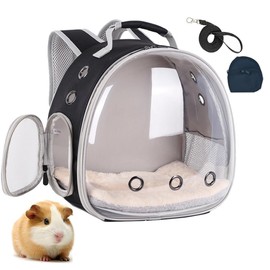 Portable Small Animal Backpack Travel Breathable Pet Carrier Bag Cages for Guinea Pig, Rabbit, Bearded Dragon, Squirrel, Tortoise, Bird, Lizard, Sugar Glider