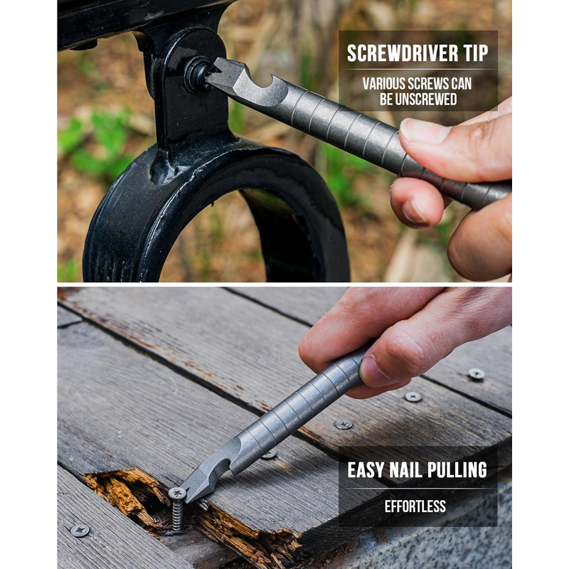 TIMULTI Titanium EDC Pry Bar with Bottle Opener, Measure Function