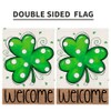 Lucky Clover Garden Flag Burlap 12x18 Double Sided, St Patricks