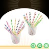 qiqee 150pcs Stripe Paper Straws for Drinking Disposable Straws Disposable