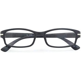 藤田光学 老眼鏡 メンズ 3.5 度数 プラスチックフレーム バネ蝶番 マットブラック CL-11+3.50