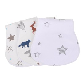 Totority 3Pcs Cotton Burp Cloths Absorbent Washable Bibs for Boys Soft Comfortable Burping Cloths for Feeding Nursing and Spit Up Cleanup Random Styles