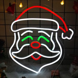 Goneons Santa Claus Neon Sign Merry Christmas Neon Sign for Wall Decor, 9 Level Dimmable Christmas Santa Neon Sign, USB Powered Christmas LED Light for Bedroom Room Windows Wall Art Party Bars Decor