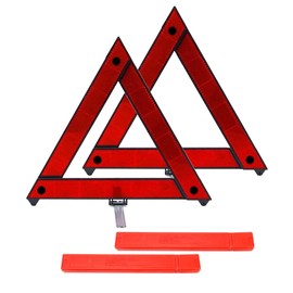Triangle Stop Plate, Foldable, Set of 2, Triangle Stop Indicator Plate, Compact, Foldable, Emergency Stop, Emergency Supplies, Day and Night, Triangle Display Reflector, Emergency Reflector, For