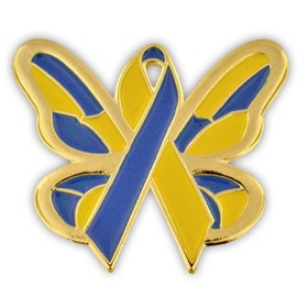 PinMart's Awareness Ribbon Butterfly Enamel Lapel Pin - 1 Piece