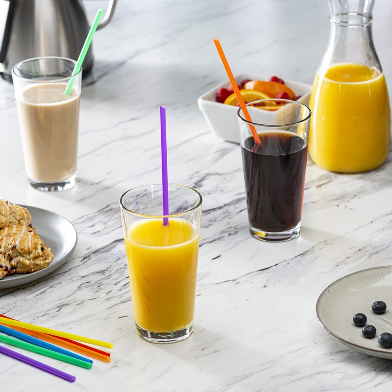 Comfy Package [200 Pack] 10.02"High Long Plastic Straws, Disposable Drinking