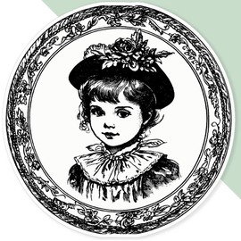 Extra Large 460mm 'Vintage Girl Portrait' Permanent Sticker Decal for Cars/Windows/Bins/Walls (DW00130283)