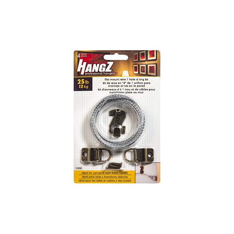 HangZ 11030 Canvas Flat Mount 1-Hole- Dring Picture Hanger kit