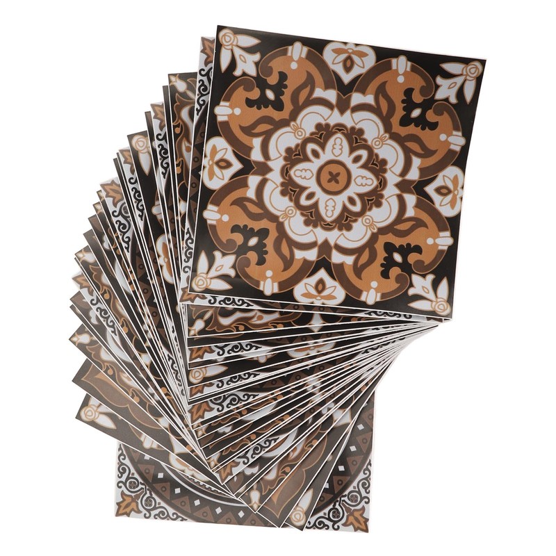 24Pcs Tile Sticker 15 X 15cm Waterproof Oil Resistant Retro