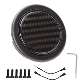 Steering Wheel Horn Button 50mm Diameter Carbon Fiber Universal for 6 Bolts Steering Wheel