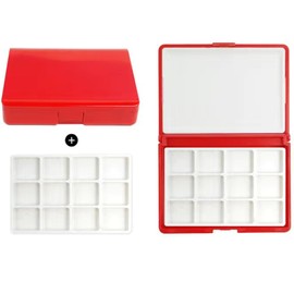 Storage Palette Box, Paint Storage Palette Box, Multifunctional Travel Paint Palette Box, Watercolor Box Empty Box Suitable for acrylic painting, mixed paints and gouache (Red)