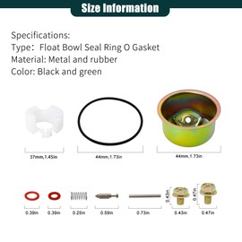 OXCANO Carburetor Chamber Float Bowl Needle Spring Seal Pin Gasket & Sealing Screw Washers, Carb Kit Compatible with Honda GX120 GX160 GX200 GXV120 GXV140 GXV160 Engine Snowblower Pressure Washer