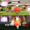 InfleasJoiy 8FT Bunny Driving Easter Inflatable Decoration with Built-in LED
