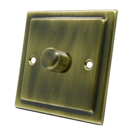 AET VAB1GDIM10 Victorian Antique Brass 1000W-10 Amp Single 1-Gang 2 Way 1000W Light Dimmer Switch, 1000 W, 240 V