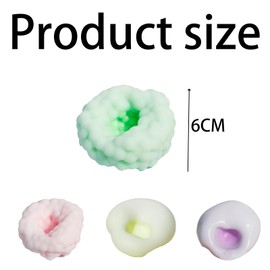 4 PCS Sugar Ball Fidget, Crunchy Stress Ball, Handmade Sugar Ball Squishy Toys, (2 Crunchy Balls Green & Pink, 2 Glutinous Rice Balls Yellow & Purple), Stress Relief for Office, School, Travel