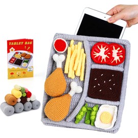 Iuuidu Crochet Kit for Beginners, Learn to Crochet Tablet Bag with Step-by-Step Video Tutorials for Adults Craft Knitting Gifts Include Crochet Yarn, Crochet Hook and Crochet Supplies