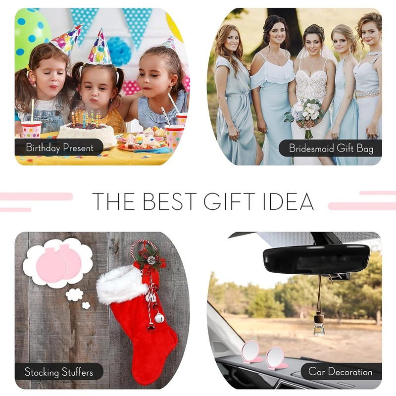 18 Pieces Compact Mirrors Gifts Bulk,Pink
