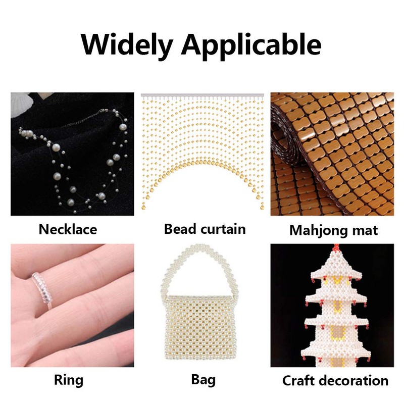 DODUOS 2 Roll 0.8mm Elastic Bracelet String Cord Clear Stretchy