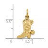 Unbranded 10K Yellow Gold Solid Polished Cowboy Boot Charm