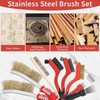8 Piece Copper Coated Wire Brush Set, Stainless Steel Carbon