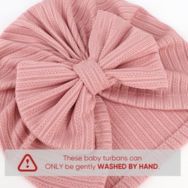 AQOKKA 3 PCS Newborn Baby Turban Hat Baby Bow Infant Cap Hats Knot Soft Cute Nursery Beanie Breathable Toddler Cap for Baby Girls