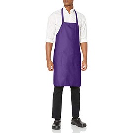 Uncommon Threads Unisex Bib Apron 3 Pockets, Purple, One Size