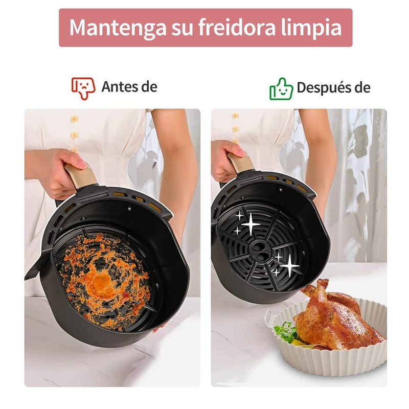 KIKIGOAL Molde Silicona para Freidora de Aire, 2 Piezas Olla