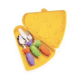 Fratelli Guzzini Bimbi Set 3 Posatine con Custodia Tip Top Tap, ABS/PP/Stainless Steel, Multicolore, 0.02x21x3.6 cm