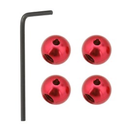 OTOTEC 4Pcs Bike Cable End Cap Brake Cable Cap Aluminium Alloy Bike Brake Cable Ends with Wrench for Bicycle Brake and Shift Cables 3.7x8.6mm Red