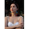Eigso 9 Pairs Colorful Layered Gradient Drop Dangle Tassel Earrings