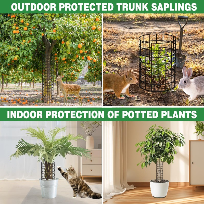 All-Metal Tree Trunk Guard, 4 Pack Mesh Protectors With Zip