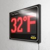 Yellow Safety®, Combo: Large Digital Time and Temperature Electric Sign,11"x15",