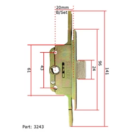 Saracen Valiant FM Window Lock Gear Box 20mm Backset 05060