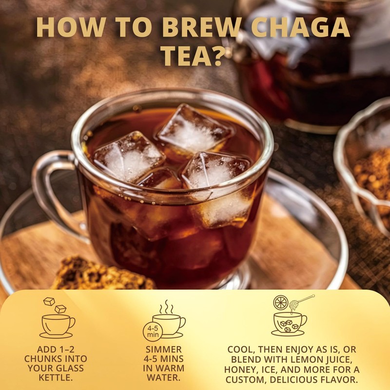 Chaga Mushroom Chunks - 8 ounce, 100% Wild Harvested with