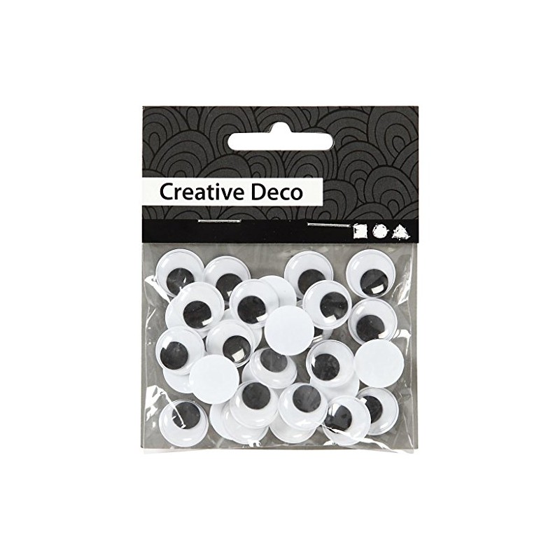 Googly Eyes, D: 14 mm, not sticky, 30 pcs