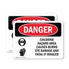 (2 Pack) Chlorine Hazard Area OSHA Danger Sign 5 Inch