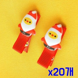 Christmas Mini Santa Hair Clips, 2-Pack (20 Sets) Christmas Hair Clip 2-Pack (Santa)