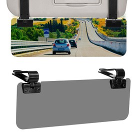 JOYTUTUS Sun Visor Car Visor Extension Attachment Polarized UV400 Cut Adjustable Vehicle Sun Visor Extension Double Clip Type Anti-Glare Universal Compatible